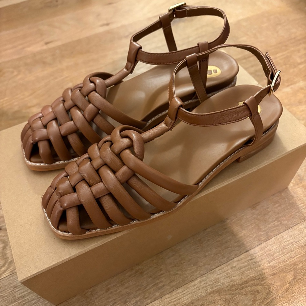 Bared Footwear Mejiro Woven T-Strap Sandal in Brown - Picture 2 of 4
